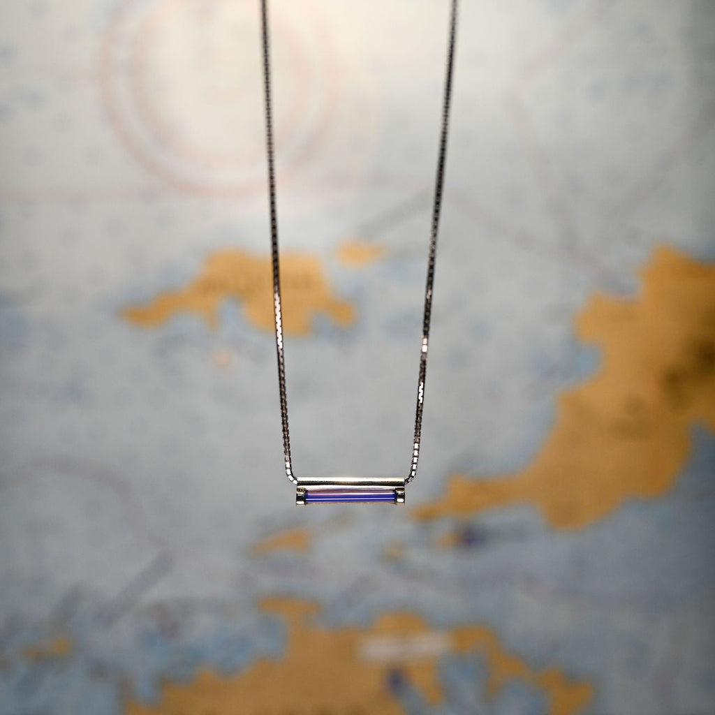 Argentium/Sterling Silver 18" Adj Lavendar Single Cylette Necklace