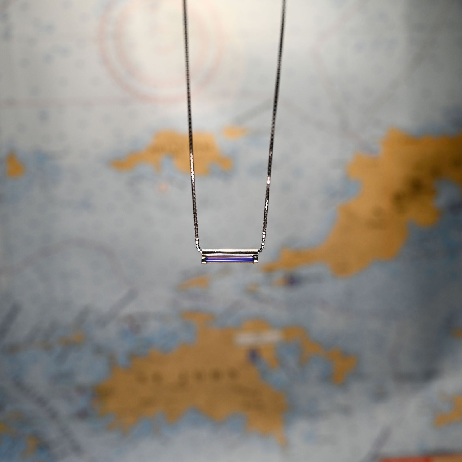 Argentium/Sterling Silver 18" Adj Lavendar Single Cylette Necklace