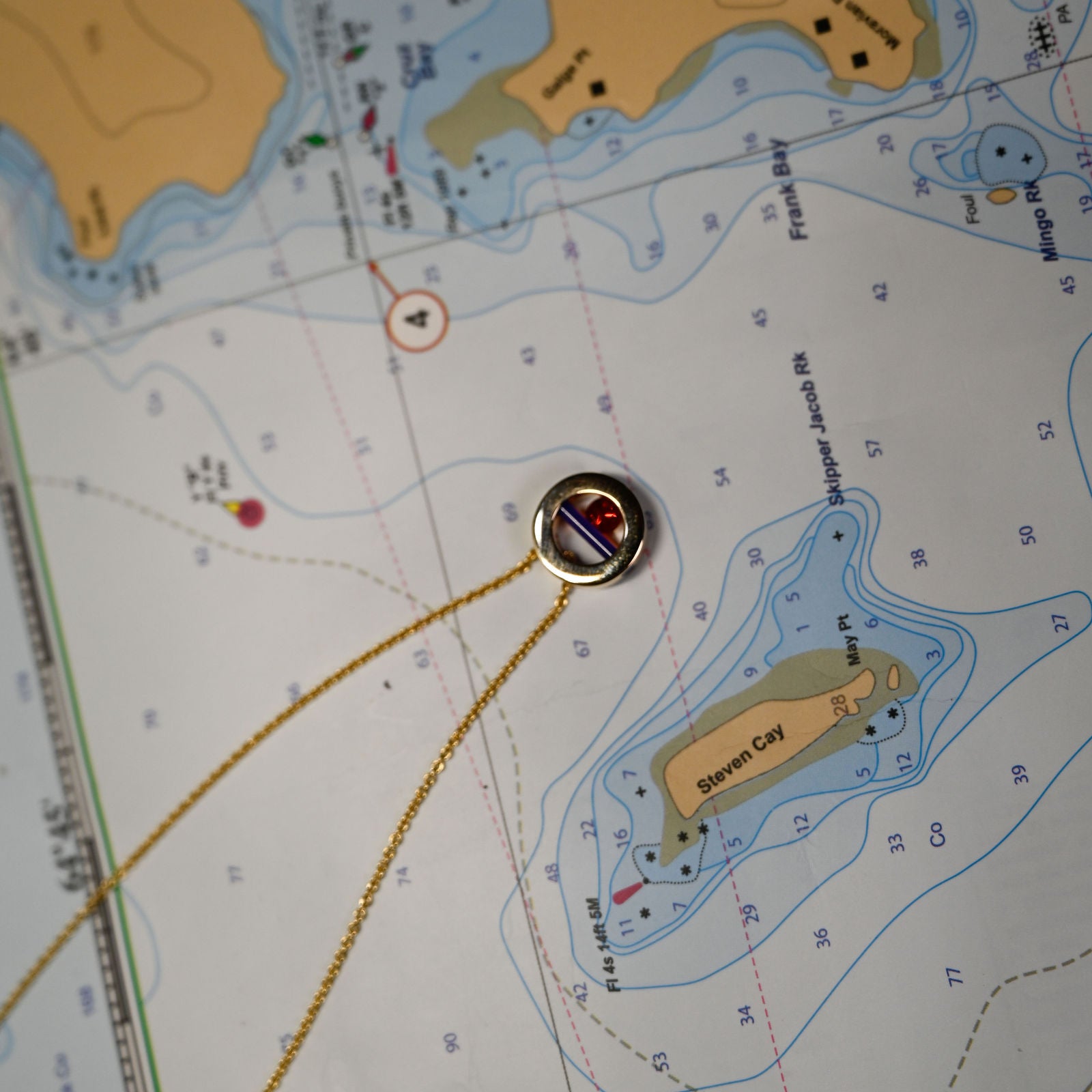 14kyg 20" Adj 14mm Round .17ct Fire Opal/Lavendar Onyx Capture Necklace