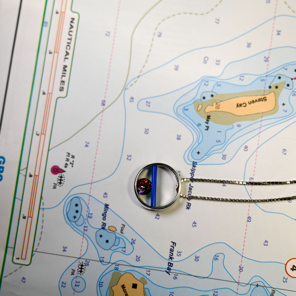 Argentium/Sterling Silver 20" Adj 6mm Mystic Topaz/Caribbean Blue Onyx Hula Capture Necklace