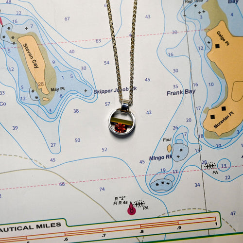 11mm .41ct Manderin Garnet/Lemon and Lavendar Onyx Capture Pendant in Argentium and Sterling Silver (0.41 cttw)